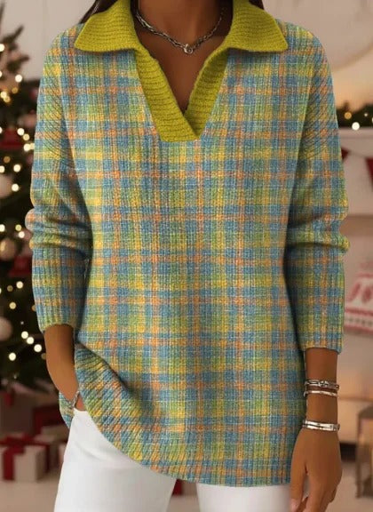 Polo neck sweater loose and thin long sleeve pullover FF303431 03