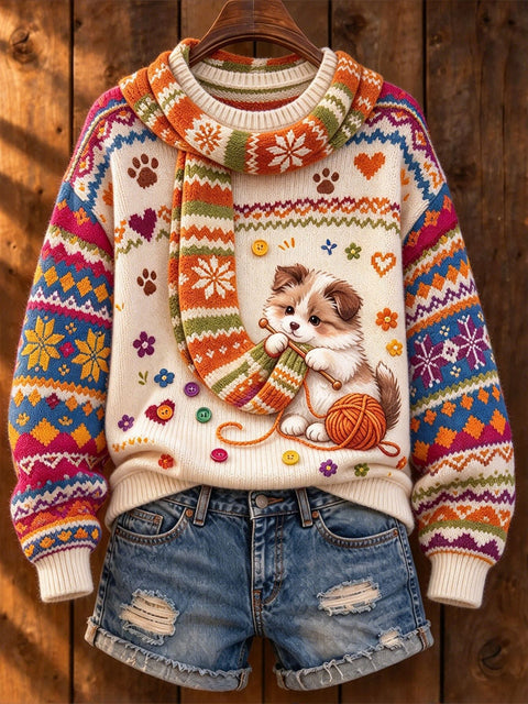 Huacai woolen sweater women sweater cartoon digital printing FF303420