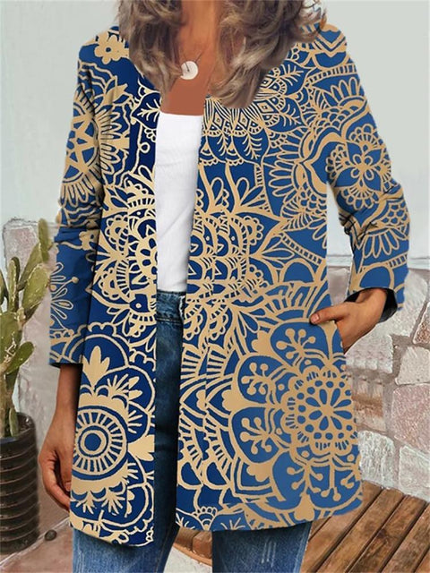 Autumn and winter retro ethnic style print jacket cardigan m303251 01