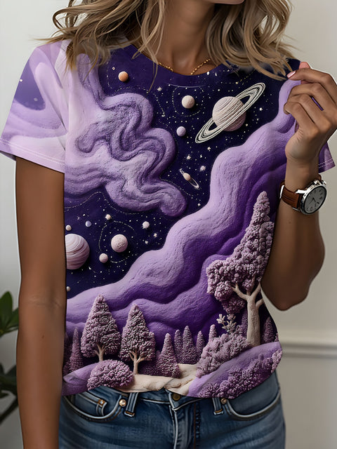 Women's Crew Neck Short Sleeve Casual Fashion Top m302607