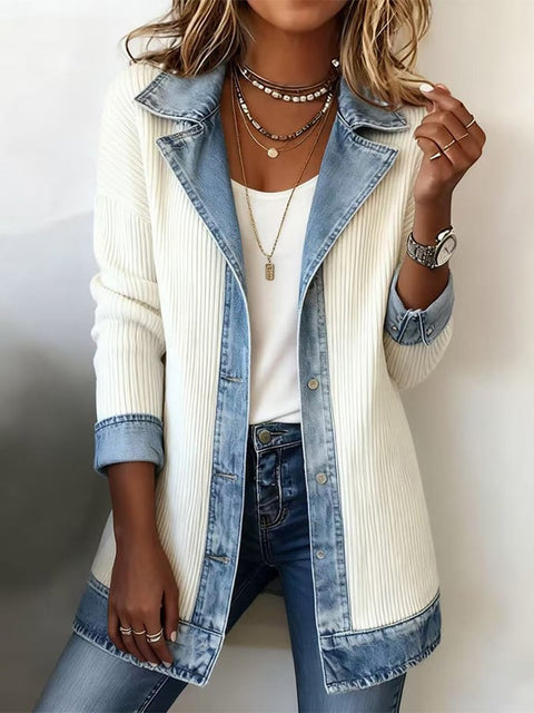 New women's clothing fashionable and elegant slim-fitting long-sleeved splicing jacket m303210
