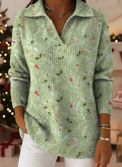 Polo neck sweater loose and thin long sleeve pullover FF303431 02