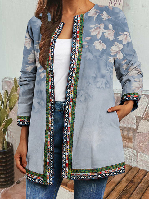 Autumn and winter retro ethnic style print jacket cardigan m303251 05