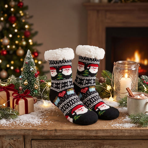 Christmas stockings children floor socks adult winter fleece snow socks FF3332043