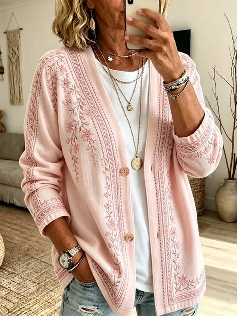 Women's New Flower Stems Printed Women's Fashion Windbreaker Top FF303283