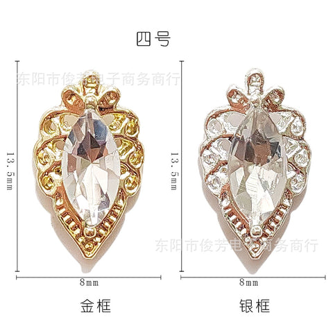 Nail Art Alliage Bijoux Étoile Lune Diamant Perle Luxe Cour Diablo Baroque Ongles Autocollant Décoratif