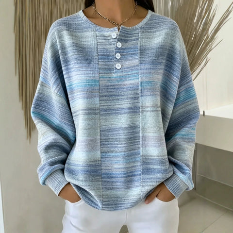 Delicate plaid fashion print women's button sweater FF303387