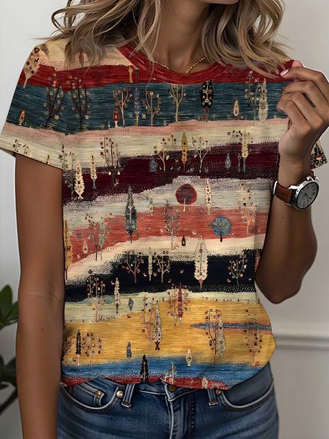 Women's Crew Neck Short Sleeve Casual Fashion Top m302607