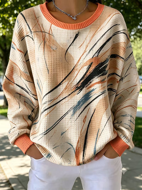 Crew neck sweater women's casual loose pullover women's top foreign trade FF303353