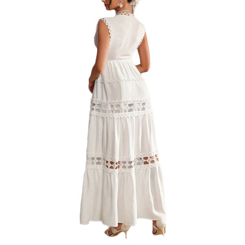 Robe longue taille haute style vacances pour femme, vêtement m301388 