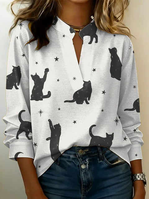 3D digital printing casual pullover versatile spring and summer new shirt top m302727