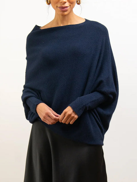 Crew neck long sleeve comfortable temperament knitted pleated jumper m302318