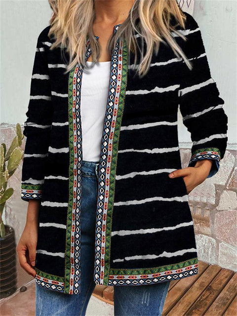 Autumn and winter retro ethnic style print jacket cardigan m303251 03