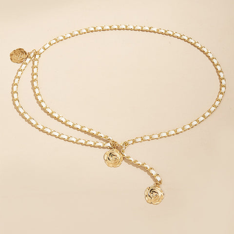Ins Metall Taille Kette mit Drei Kamelien Einstellbare Elastizität m3331058