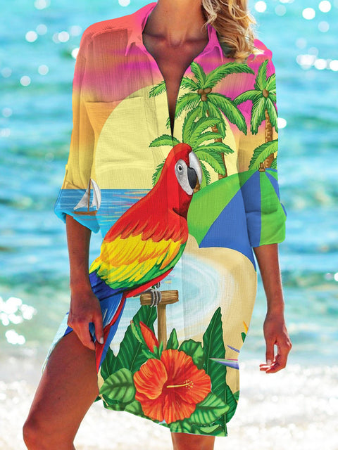 Veste de bikini, maillot de bain, cardigan, chemise de plage imprimée pour femme, m301274 