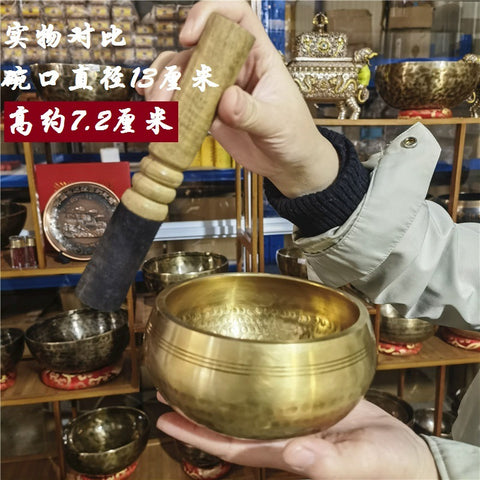 Bol chantant en cuivre fait main au Népal, bol sonore Bouddha, bol de yoga, bol de méditation, bol de Sutra tournant, thérapie sonore SPA m3331267 