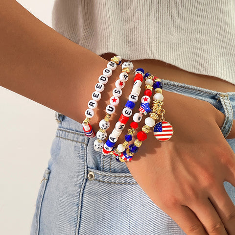 Bracelet USA American flag election holiday party commemorative patriotism bracelet m302600