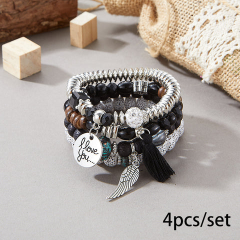 Neues böhmisches Armband, kreatives Quasten-Mehrschicht-Perlenarmband m3331286