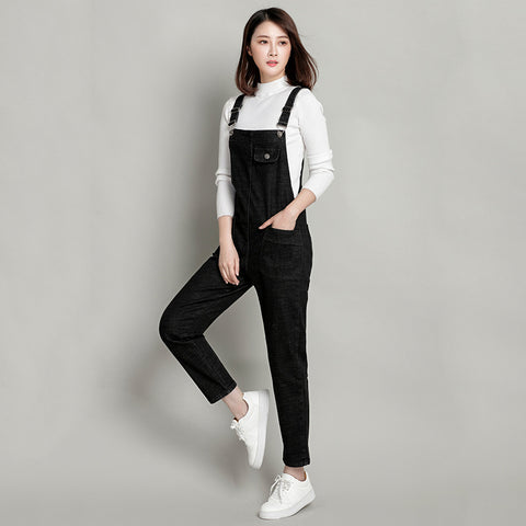Denim overalls women's large size FF303316