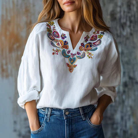 Small V stand-up collar button-down shoulder long-sleeved women's T curved hem clothes m302064