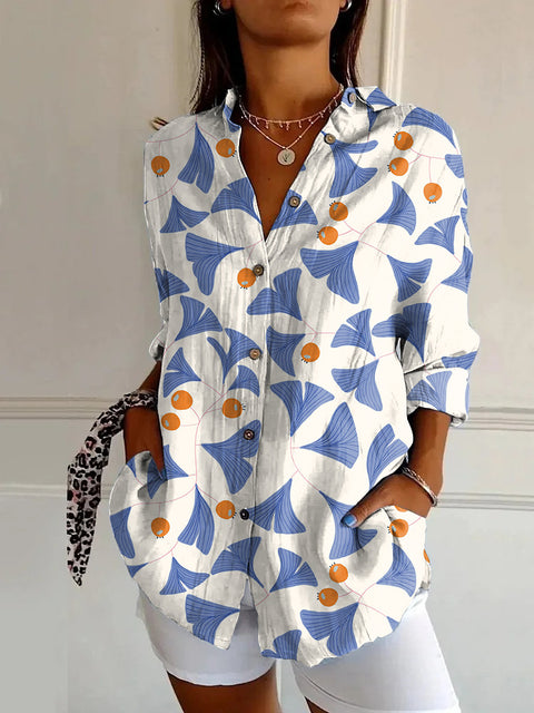 Sommertrend Langarmshirt Blumenmuster Druck 3D Shirt m301226 