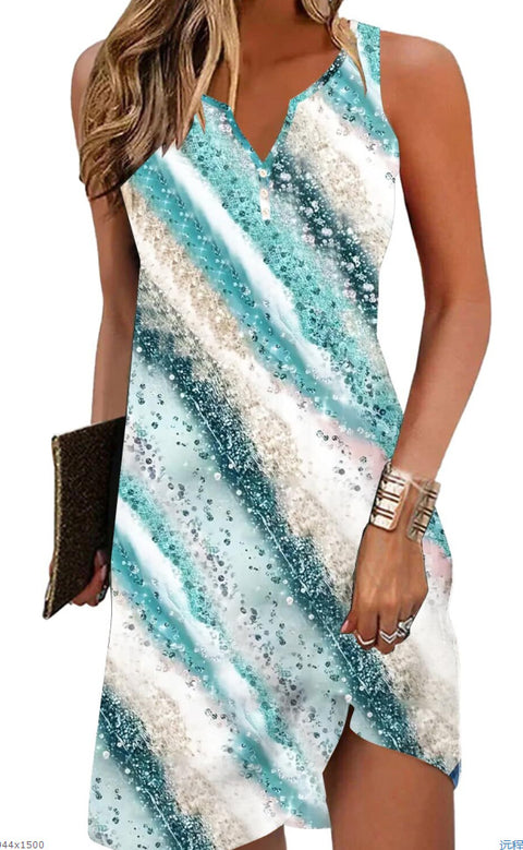 Small Suspender Sexy Sleeveless Printed Dress m303189