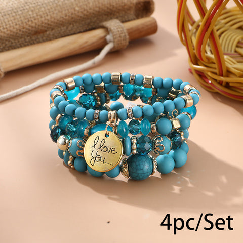 Neues böhmisches Armband, kreatives Quasten-Mehrschicht-Perlenarmband m3331286