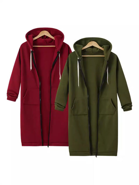 Women's medium and long hooded long-sleeved sweater women's winter m302342