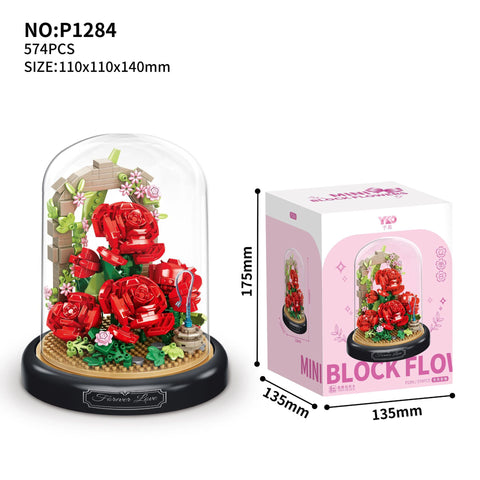 Neues Montage-Baustein-Blumenstrauß-Mikrokorn-Rosen-Sonnenblumen-Ornament M3330979 