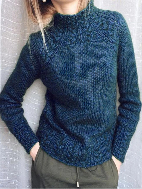 Damenpullover einfarbig Twist Pullover gestrickt m300504 