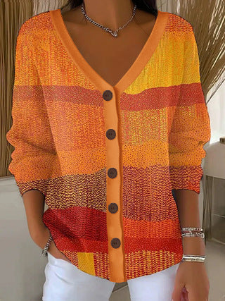 3D Digital Printed Women's Shoulder Cardigan Sweater FF303400
