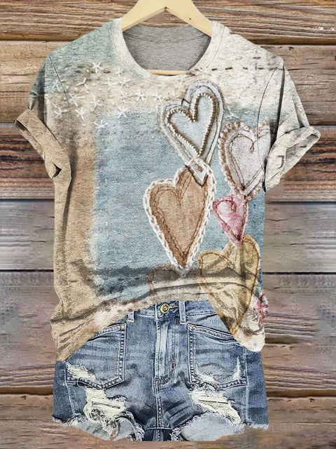 Peinture à l'huile Saint-Valentin élément ombrage impression numérique 3D vêtements décontractés amples pour femmes m301221 
