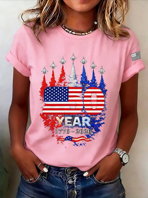 Digital Printed Casual Women's Crew Neck T-Shirt m302372