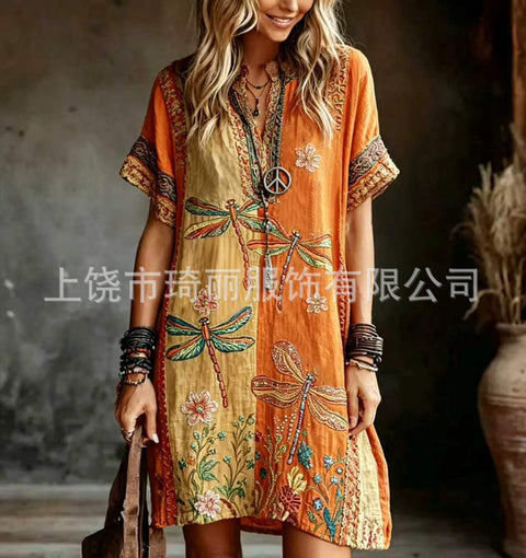 Loose print skirt new dress FF303346