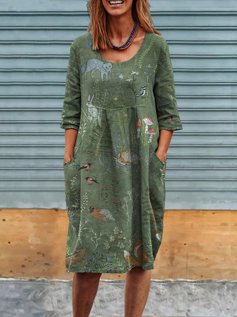 Fashion digital print big wide dress m302128