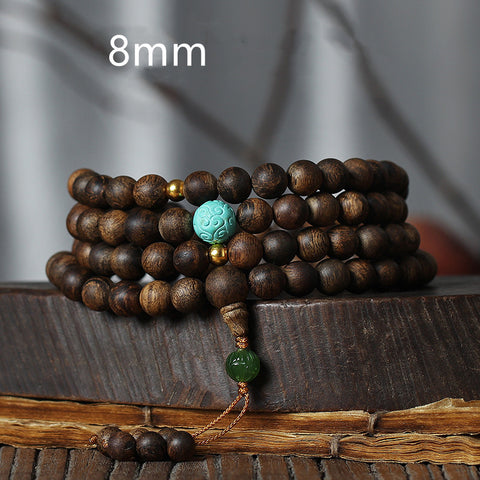 Nha Trang Adlerholzarmband 8mm108 Buddha-Perlen Herren- und Damenarmbänder DIY Türkis-Jaspis-Accessoires einfache Atmosphäre m3331318