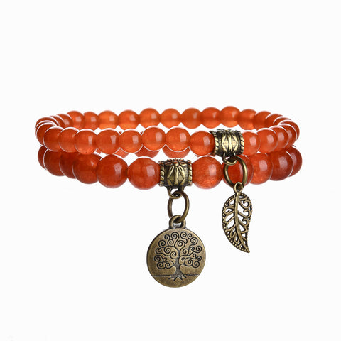 Baum des Lebens Blatt Anhänger Set Armband Bunte Tiger Auge Amethyst Achat Armband m3331289