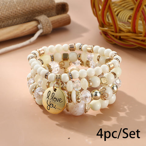 Neues böhmisches Armband, kreatives Quasten-Mehrschicht-Perlenarmband m3331286