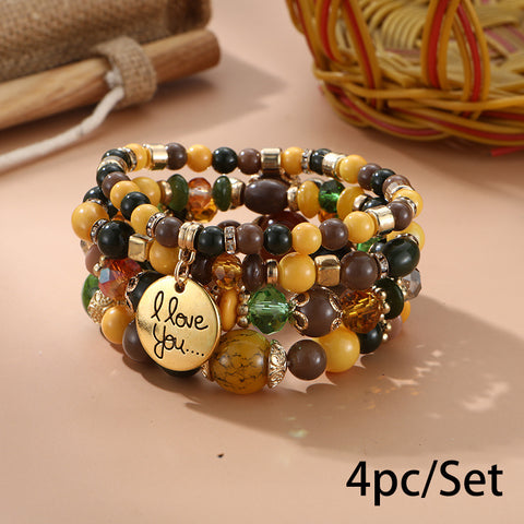 Neues böhmisches Armband, kreatives Quasten-Mehrschicht-Perlenarmband m3331286