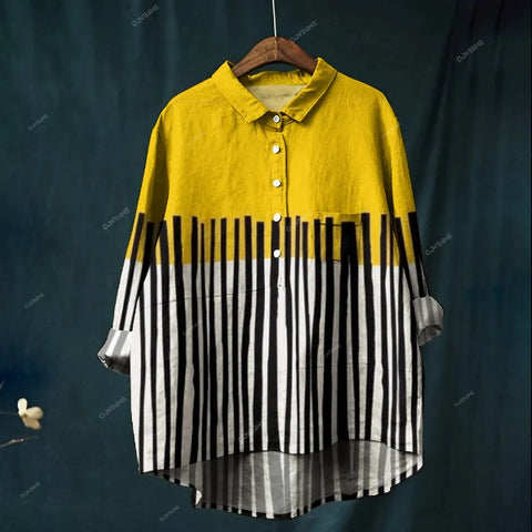 Lässiges Damen-T-Shirt mit Rundhalsausschnitt und lockerem Druck in großen Größen m301283 