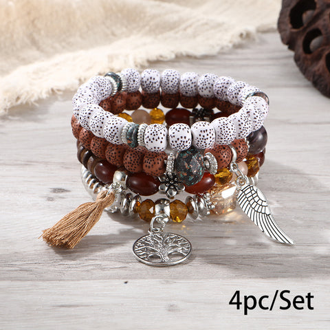 Neues böhmisches Armband, kreatives Quasten-Mehrschicht-Perlenarmband m3331286