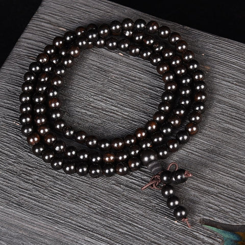 Ebenholz rotes Sandelholz 108 Perlen Armband Holz Ebenholz Armband m3331283