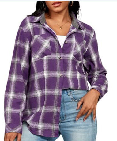 Digital Print Long Sleeve Shirt Urban Lady Print Top M302358