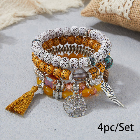 Neues böhmisches Armband, kreatives Quasten-Mehrschicht-Perlenarmband m3331286