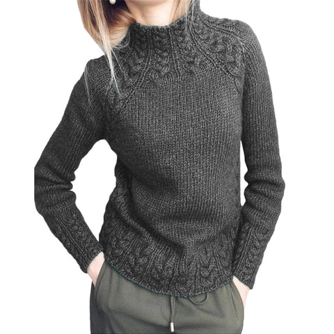 Damenpullover einfarbig Twist Pullover gestrickt m300504 