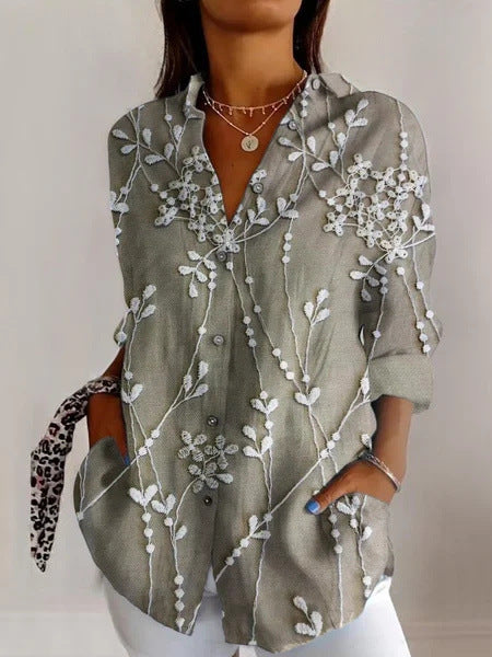women's large size summer women's casual floral shirt women's small daisy shirt 3D printed shirt m301735