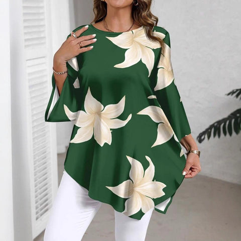 hot-selling casual versatile top floral print crew neck t-shirt FF303395