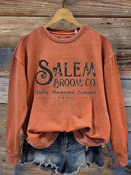 Halloween Printed Shoulder Casual Crew Neck Women's Sweater M800003