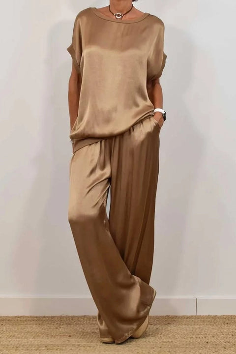 Trendy loose shirt wide-leg trousers casual suit m302295