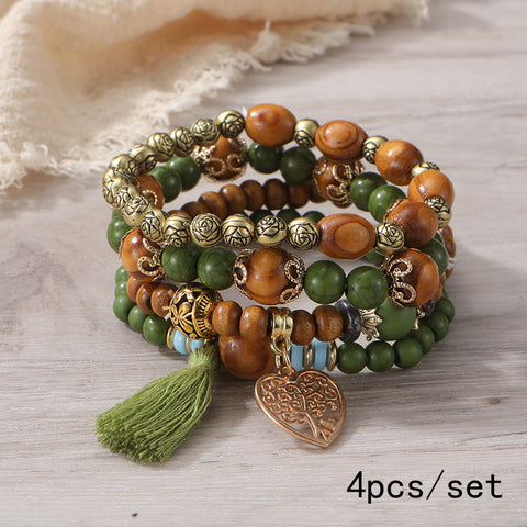Neues böhmisches Armband, kreatives Quasten-Mehrschicht-Perlenarmband m3331286